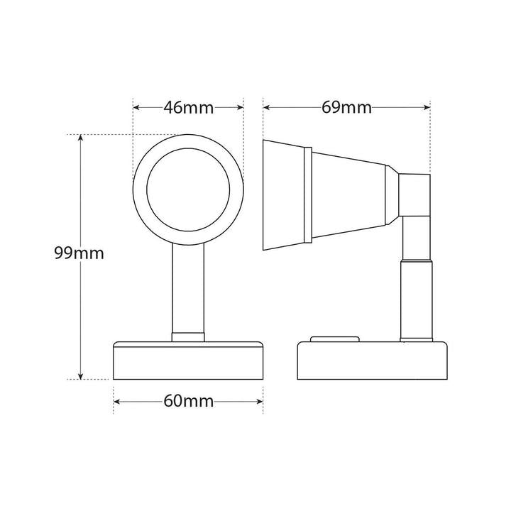 LED Autolamps Reading Lamp Silver with USB 140 Effective Lumen 12V RL60B-USB