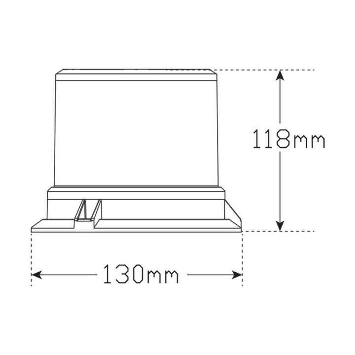 LED Autolamps Beacon Light LED Amber 130m IP67 10/30V RSB130