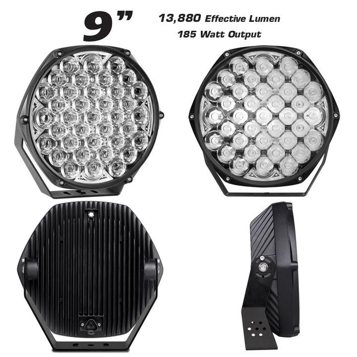 LED Autolamps TIR Optics 9 Inch High-Powered Driving Light Twin Pack TIR9