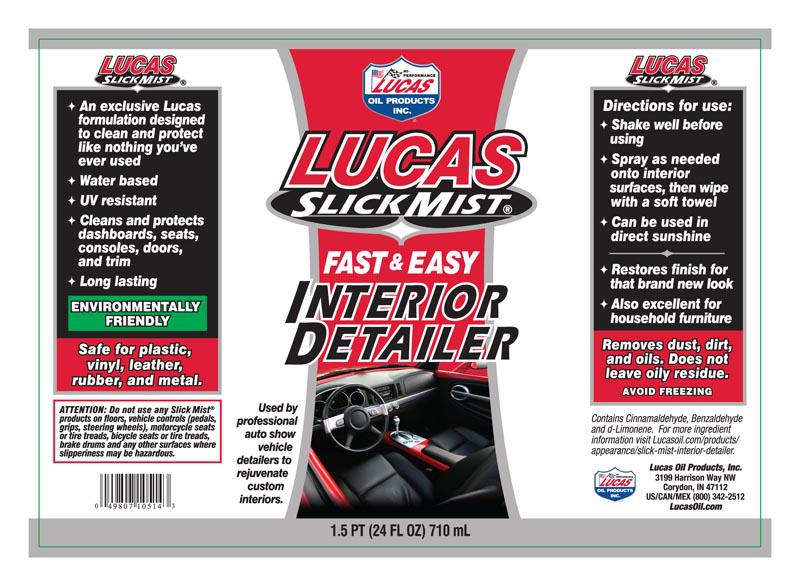 Lucas Slick Mist Interior Detailer 710ml 10514