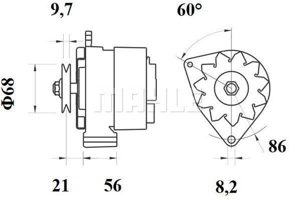 MAHLE Alternator 12V 33A MG 124