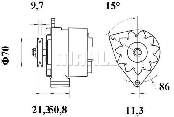 MAHLE Alternator 24V 55A MG 130