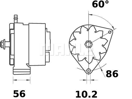 MAHLE Alternator 12V 33A MG 195