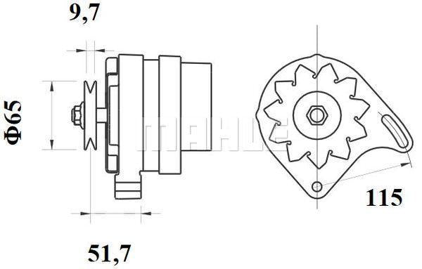 MAHLE Alternator 12V 65A MG 21