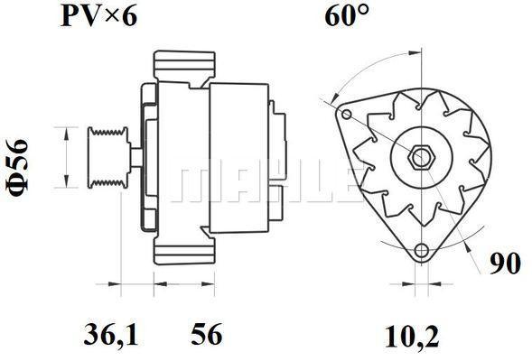 MAHLE Alternator 12V 70A MG 22