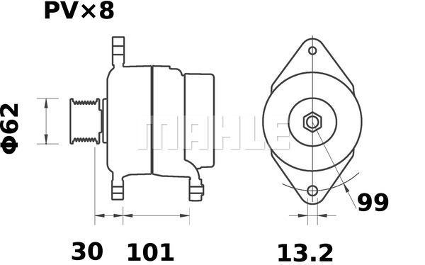 MAHLE Alternator 12V 175A MG 267
