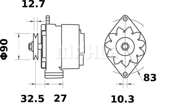 MAHLE Alternator 12V 65A MG 271