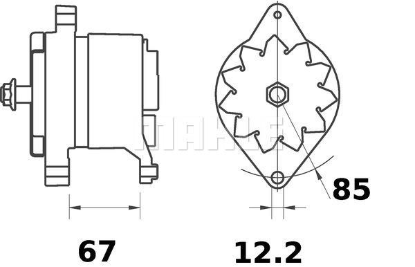 MAHLE Alternator 12V 65A MG 288