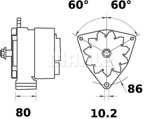 MAHLE Alternator 24V 55A MG 289