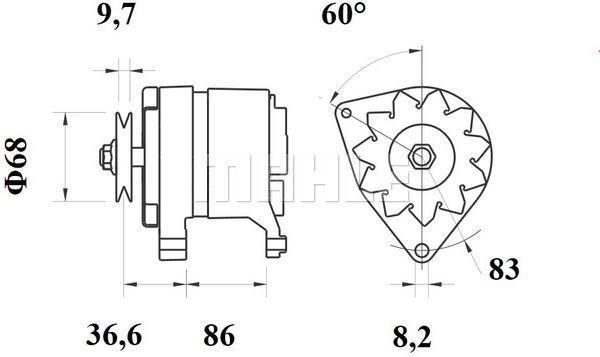 MAHLE Alternator 12V 55A MG 426