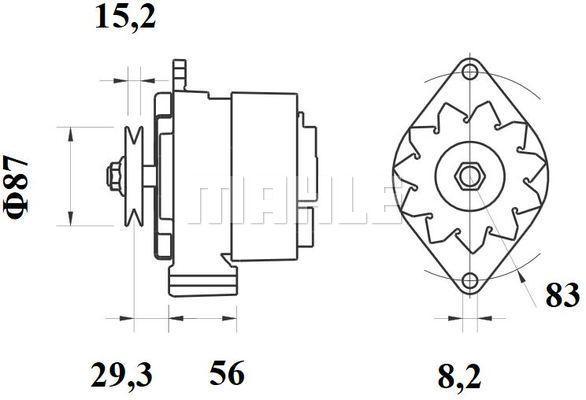 MAHLE Alternator 12V 33A MG 438