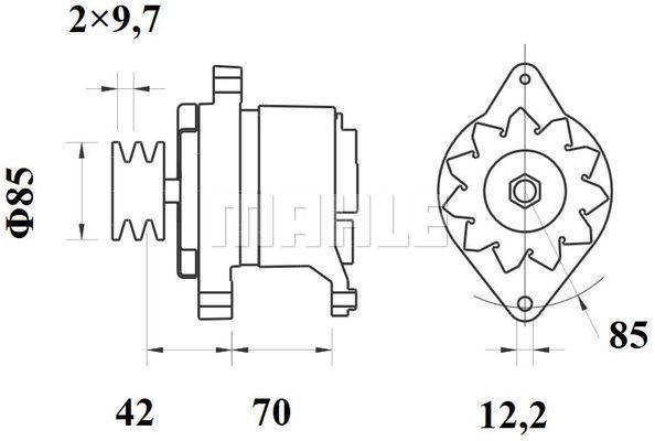 MAHLE Alternator 12V 65A MG 524