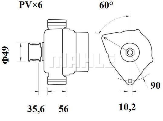 MAHLE Alternator 12V 90A MG 594