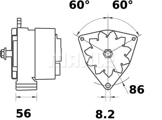 MAHLE Alternator 12V 120A MG 597
