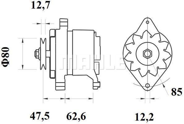 MAHLE Alternator 24V 50A MG 600