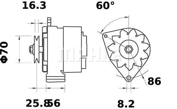 MAHLE Alternator 12V 100A MG 620
