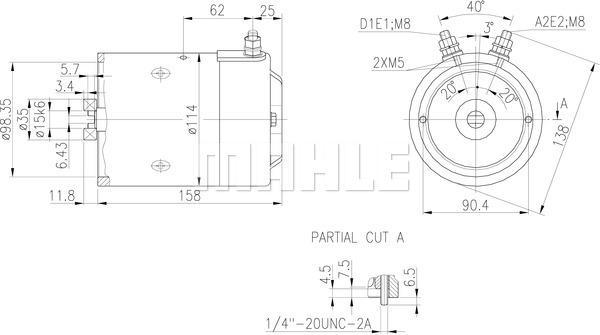 MAHLE DC Motor 24V 2.2Kw CCW MM 151