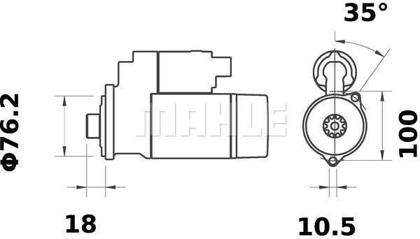 MAHLE Starter Motor 12V 11TH MS 116