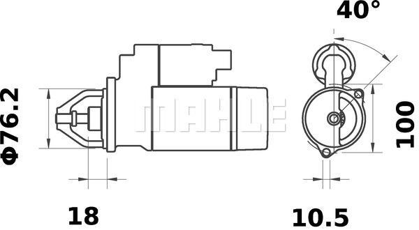 MAHLE Starter Motor 24V 11TH MS 115