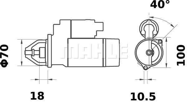 MAHLE Starter Motor 12V 10TH MS 135