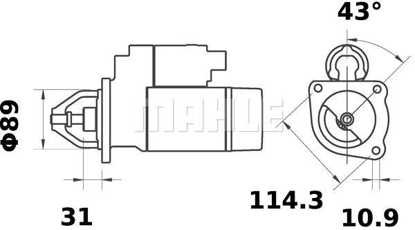 MAHLE Starter Motor 12V 10TH MS 183