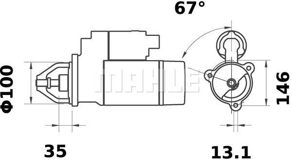 MAHLE Starter Motor 12V 10TH MS 185