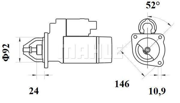 MAHLE Starter Motor 12V 10TH MS 25