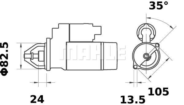 MAHLE Starter Motor 12V 9TH MS 274