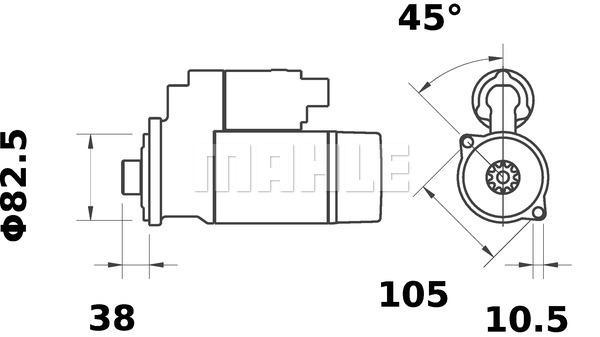 MAHLE Starter Motor 12V 10TH MS 293