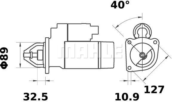 MAHLE Starter Motor 12V 10TH MS 315