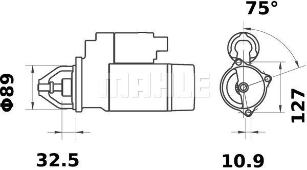MAHLE Starter Motor 12V 10TH MS 333