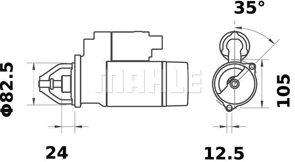 MAHLE Starter Motor 12V 9TH MS 336