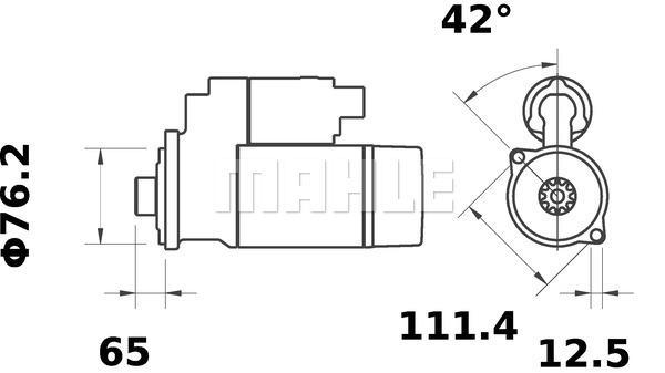 MAHLE Starter Motor 12V 10TH MS 38