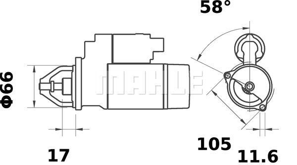 MAHLE Starter Motor 12V 8TH MS 414