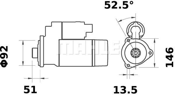 MAHLE Starter Motor 24V 11TH MS 425