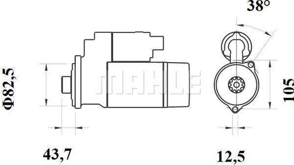 MAHLE Starter Motor 12V 9TH MS 432