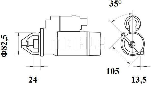 MAHLE Starter Motor 24V 11TH MS 726