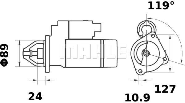 MAHLE Starter Motor 12V 11TH MS 84