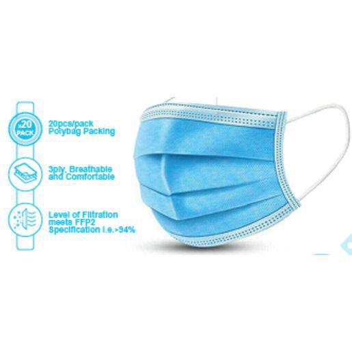 3 Ply Disposable Mask 20Pk, Video Added 3