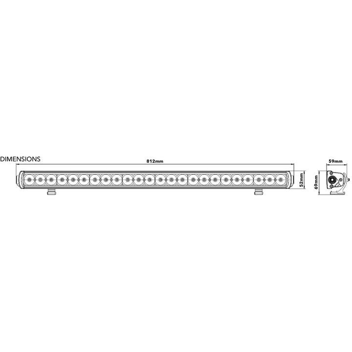 Maxi Trac 4x4 LED Driving Light Bar 12/24V 24 LED 32 Inch Combination Beam MTLB-130