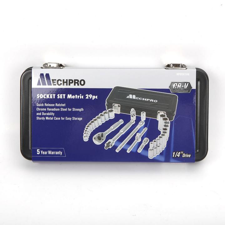 Mechpro Socket Set Metric 1/4In Drive 29pc