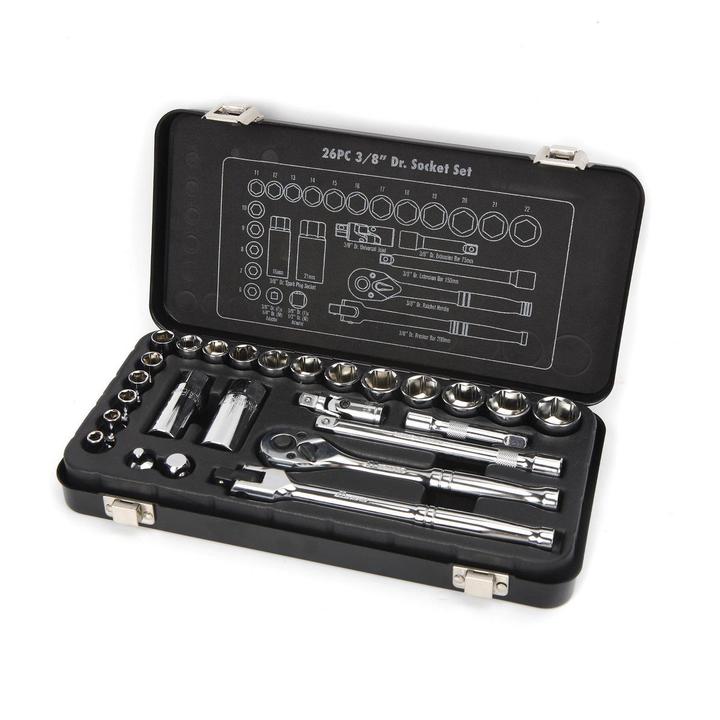 Mechpro Socket Set Metric 3/8In Drive 26pc