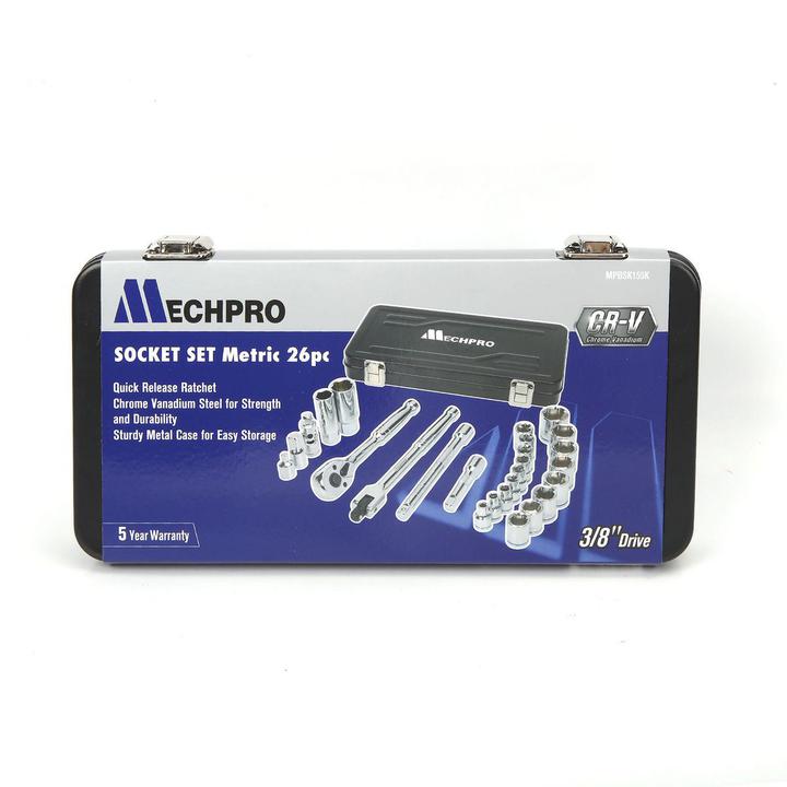 Mechpro Socket Set Metric 3/8In Drive 26pc
