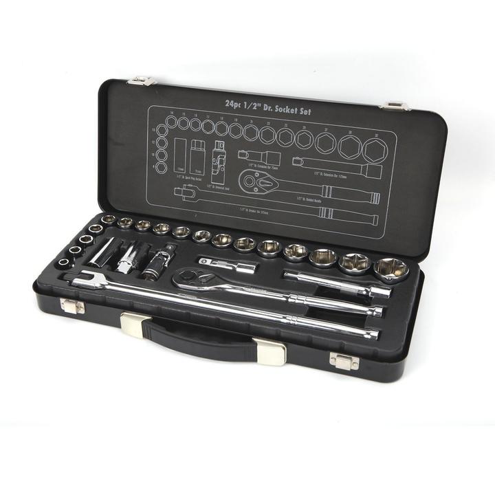 Mechpro Socket Set Metric 1/2In Drive 24pc