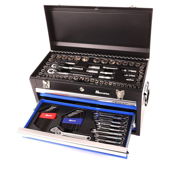 Mechpro Tool Kit with 3 Drawer Chest 1/4In, 3/8In & 1/2In Drive 248pc