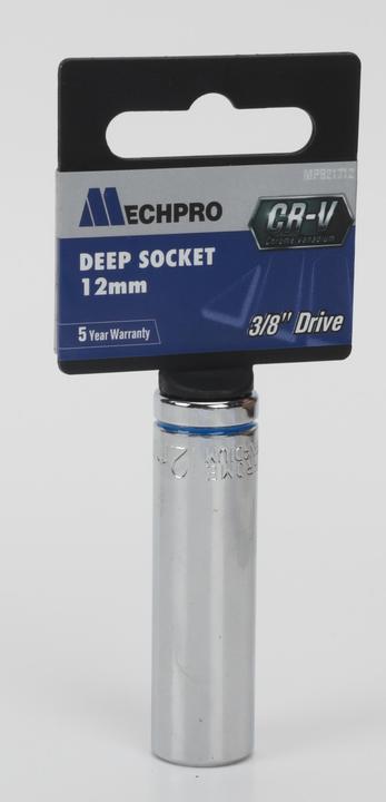 Mechpro Deep Socket 12mm 3/8In Drive Metric