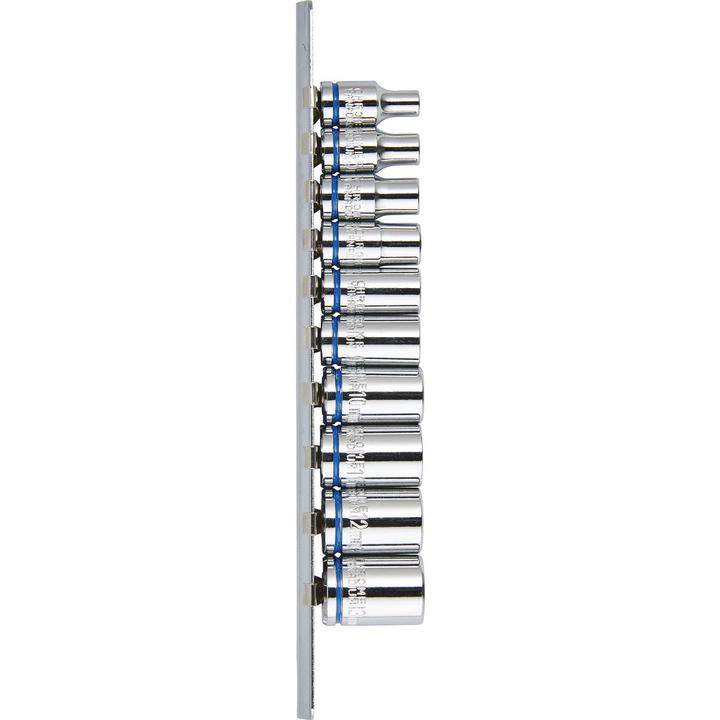 Mechpro Socket Rail Set Metric 1/4In Drive 10pc