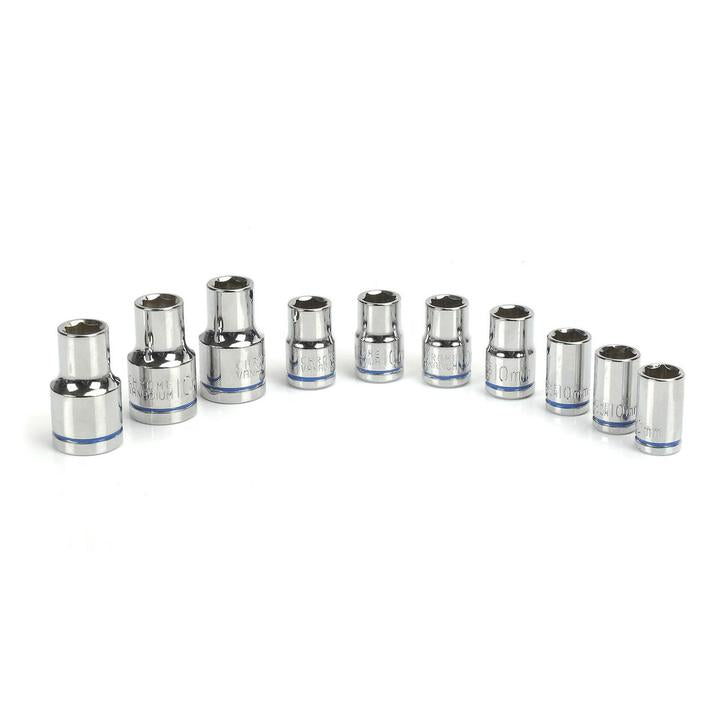 Mechpro Socket Rail Set Metric 1/4In, 3/8In & 1/2In Drive 10pc