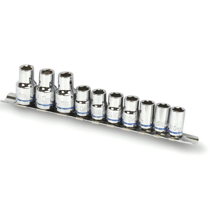 Mechpro Socket Rail Set Metric 1/4In, 3/8In & 1/2In Drive 10pc