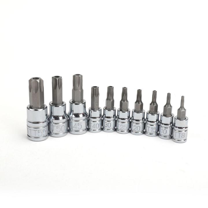 Mechpro Tamperproof Torx Socket Set 1/4In, 3/8In & 1/2In 10pc